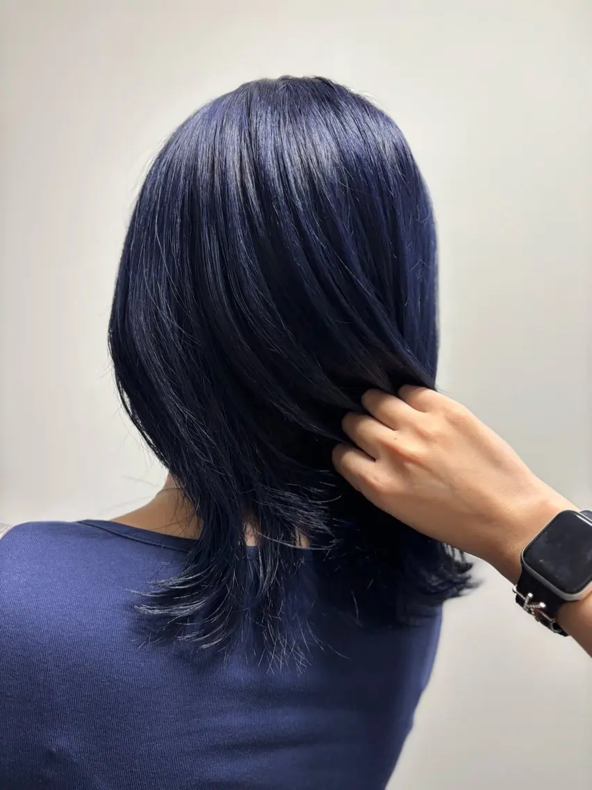 ミディアム カラー ヘアカラー トリートメント yui🥀/ボブ /ブリーチなしカラーのヘアスタイル