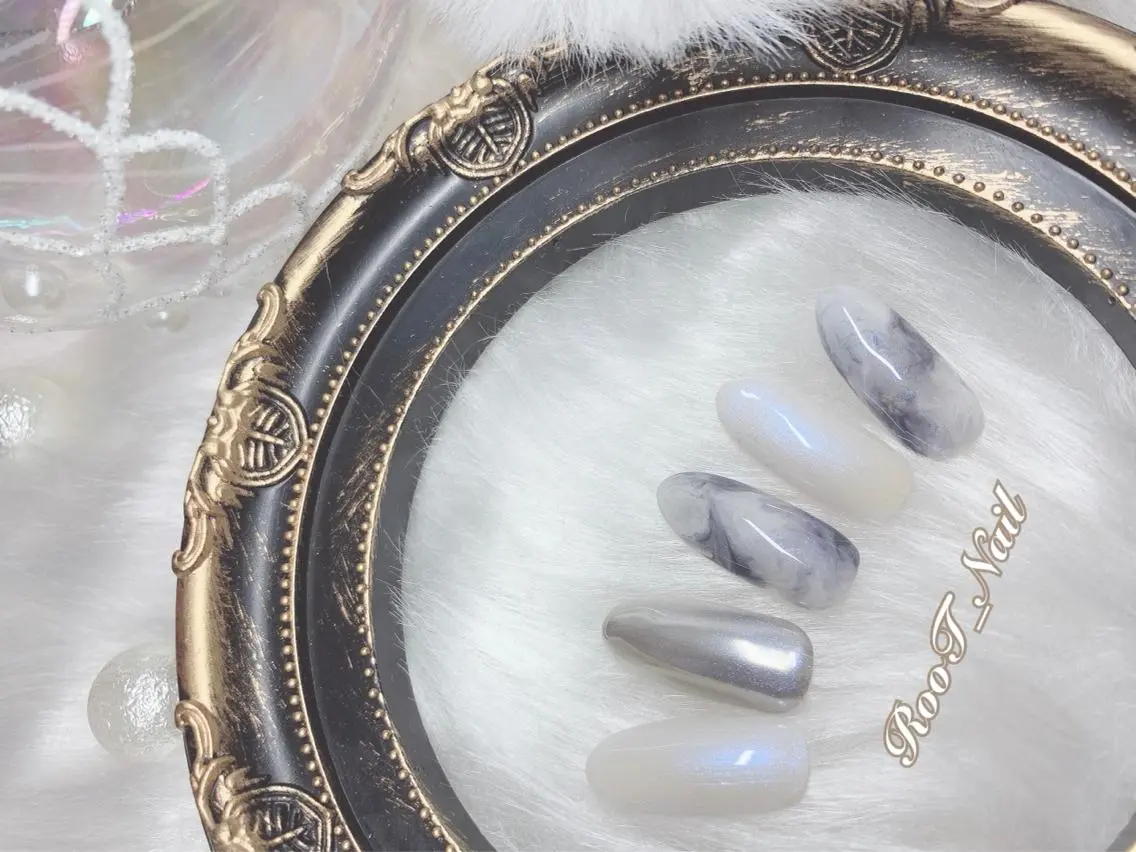 メンズ ネイル ミラーネイル ニュアンスネイル ハンドネイル RooT Nailのネイルデザイン