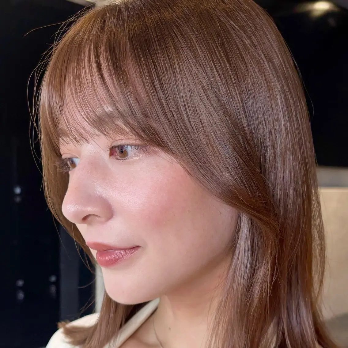 ミディアム カラー ベージュカラー ブリーチ ブリーチなしカラー 似合わせカット シースルーバング カット ヘアカラー トリートメント 顔まわり🥨レイヤー /透明感/水口舞奈のヘアスタイル