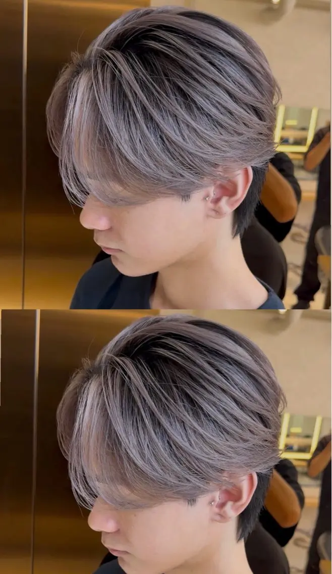 ショート ハイライト レイヤーカット ナカムラ シュンペイのヘアスタイル