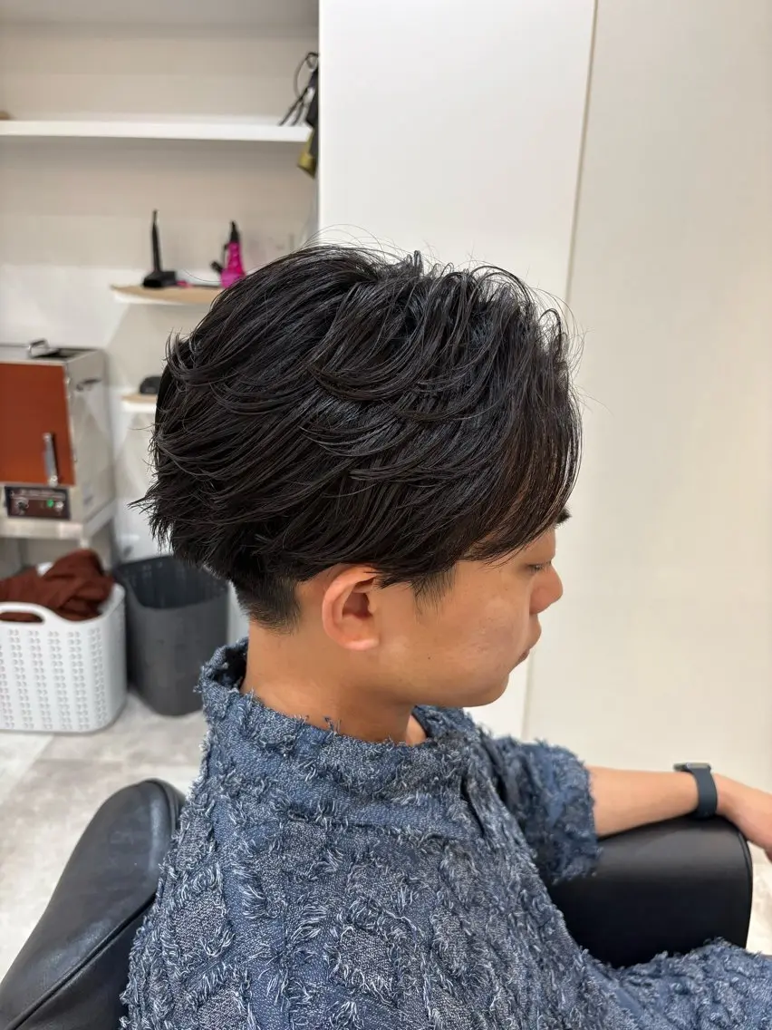 ショート パーマ メンズ フェザーパーマ メンズパーマ メンズ美容師/ フェザー/池戸晴也のヘアスタイル