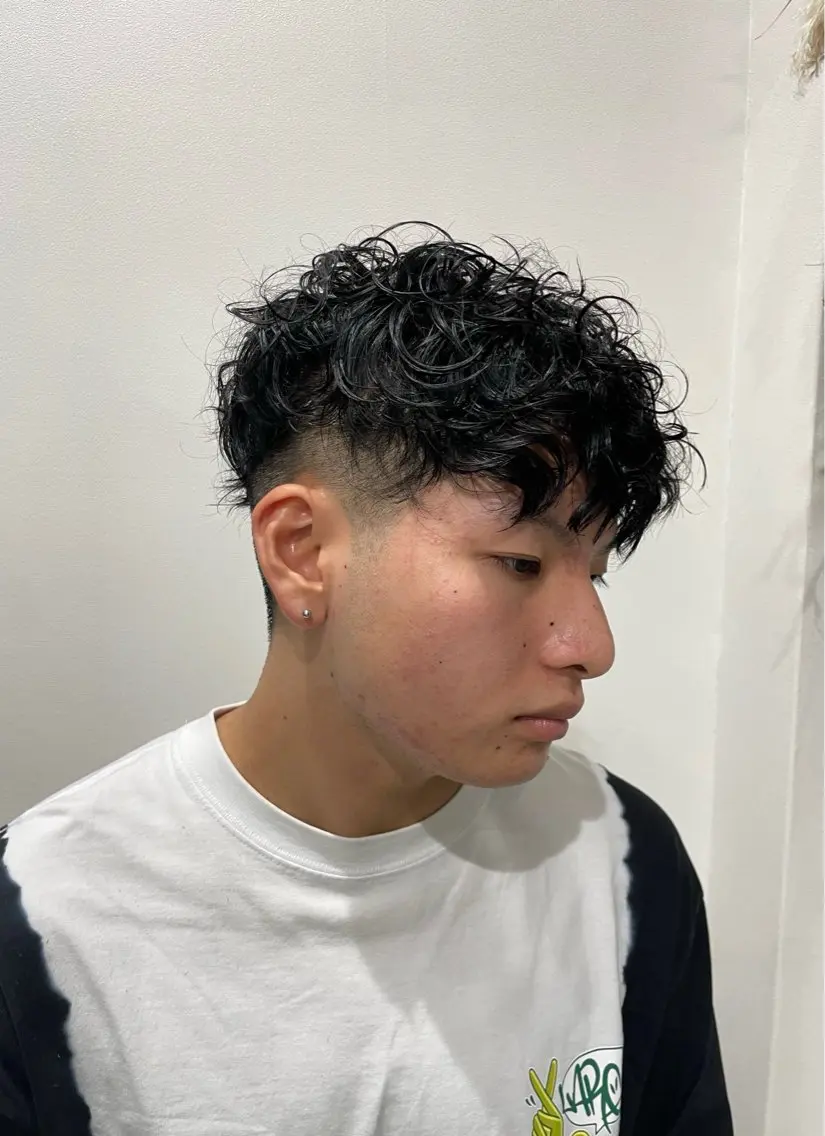 パーマ メンズ カット パーマ レイヤーモデル募集/ 青木亮太郎のヘアスタイル