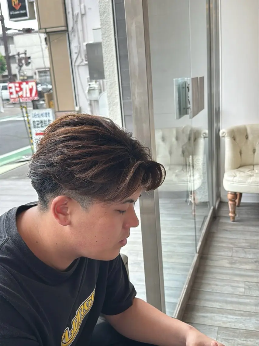 カラー パーマ メンズ カット パーマ ダブルカラー/ メンズパーマ🫧中村のヘアスタイル