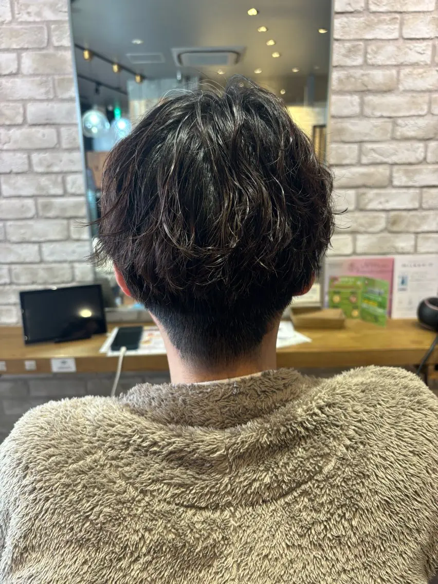 メンズ メンズパーマ 🎀ワンレンボブ🎀 ワンカラー　あゆみのヘアスタイル