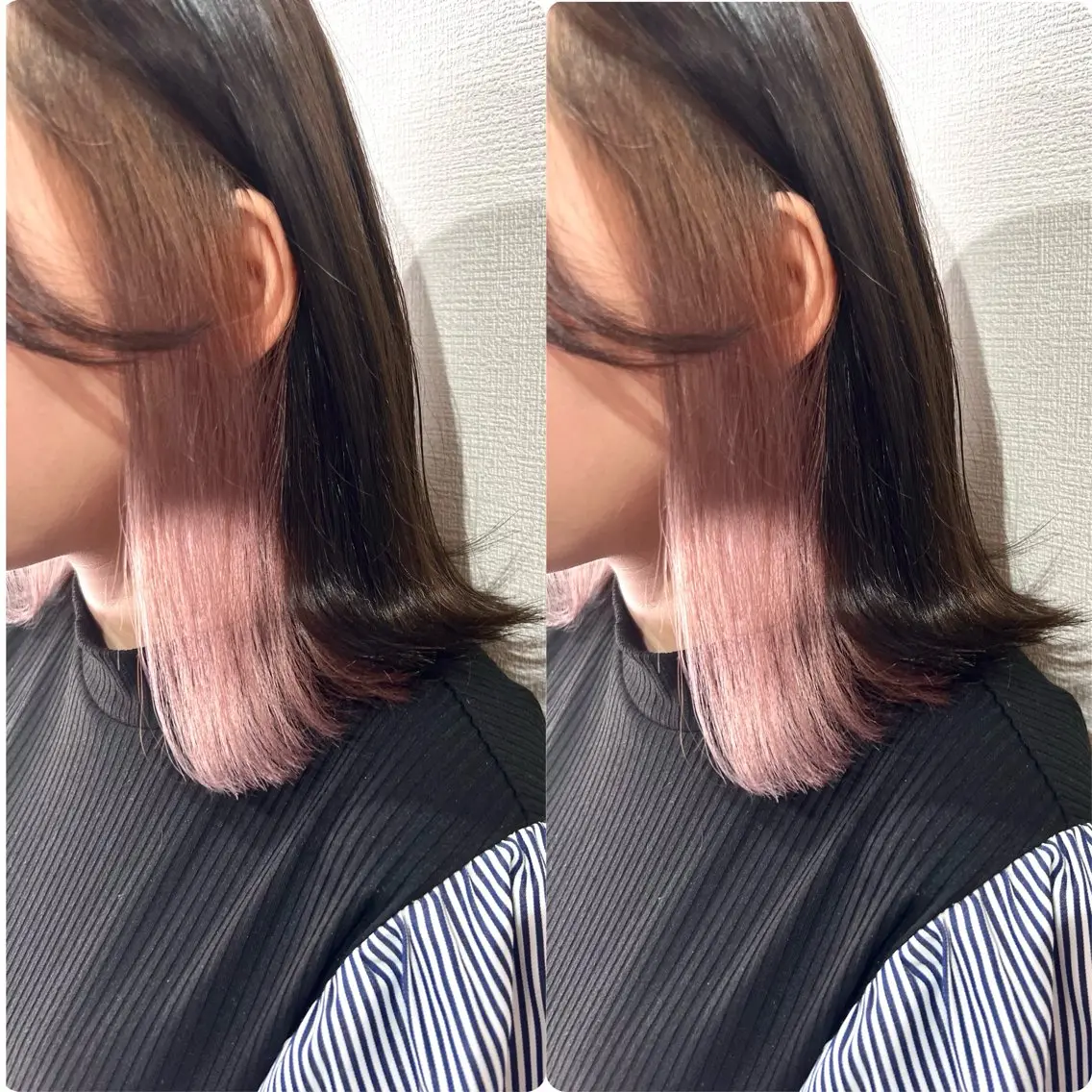 ミディアム カラー 切っぱなし💇‍♀️ イヤリング🎨龍之介のヘアスタイル