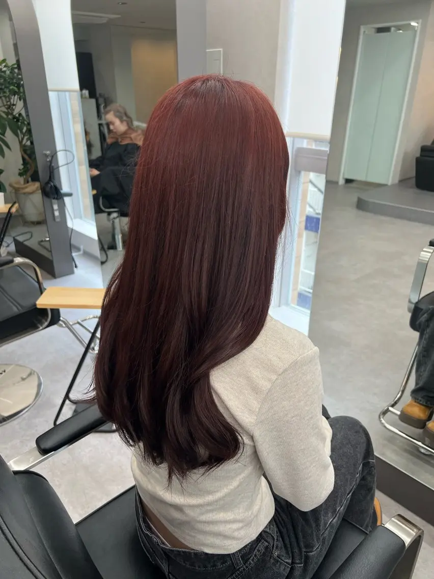 ロング カラー ブラウンカラー ダブルカラー レッドカラー レッドブラウン 髪質改善 ヘアカラー トリートメント 艶ボブ🤎ボブパーマ 透明感カラー\メンズのヘアスタイル