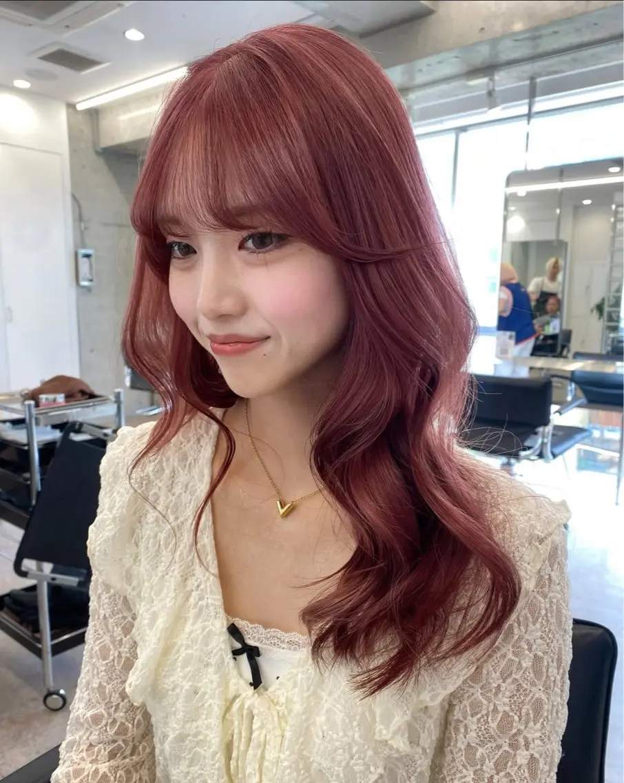 ロング カラー パーマ ヘアアレンジ キッズ ブリーチ 栄💗レイヤーカット |パーマ|haruのヘアスタイル