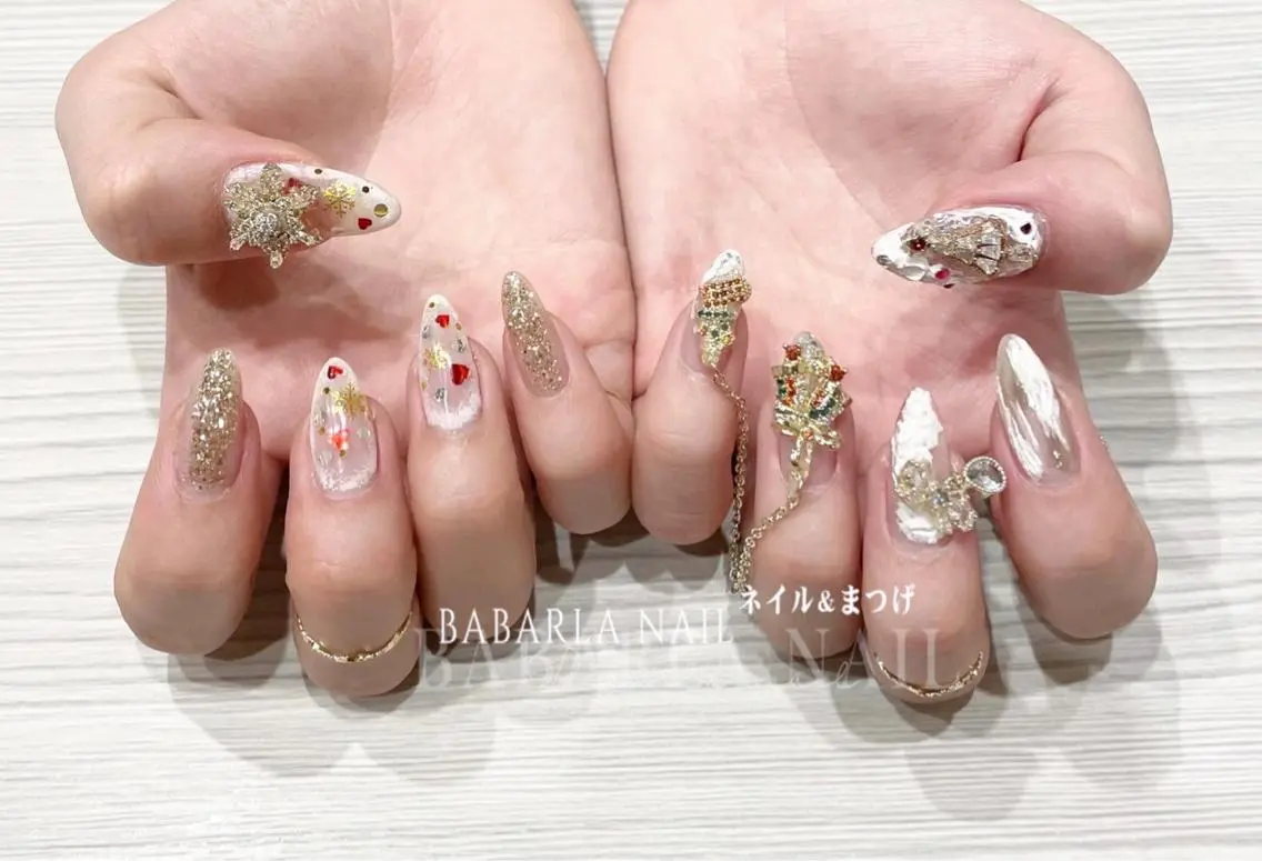 ネイル 冬ネイル クリスマス Babarla Nailのネイルデザイン