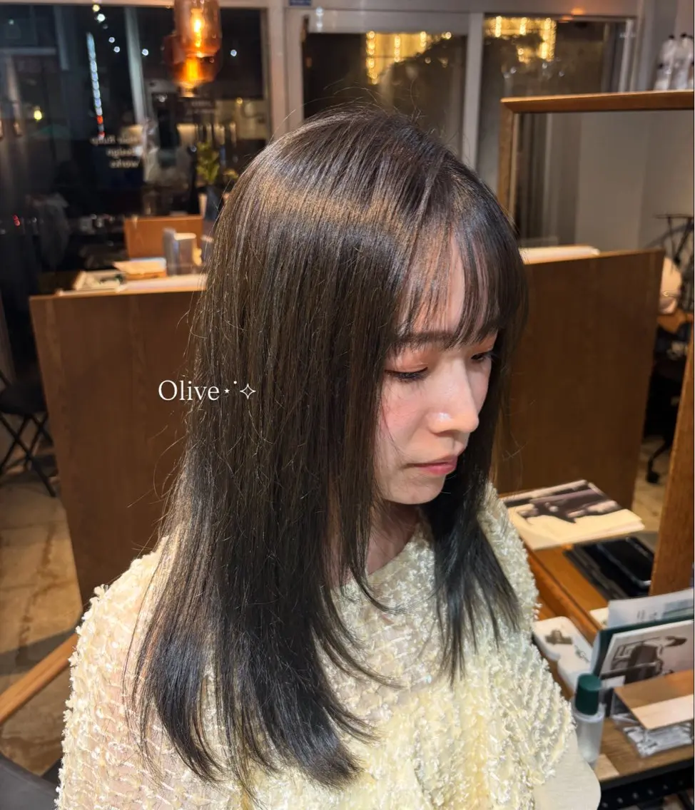 カラー 透明感カラー オリーブカラー オレンジ Hair Ruup み す ずのヘアスタイル