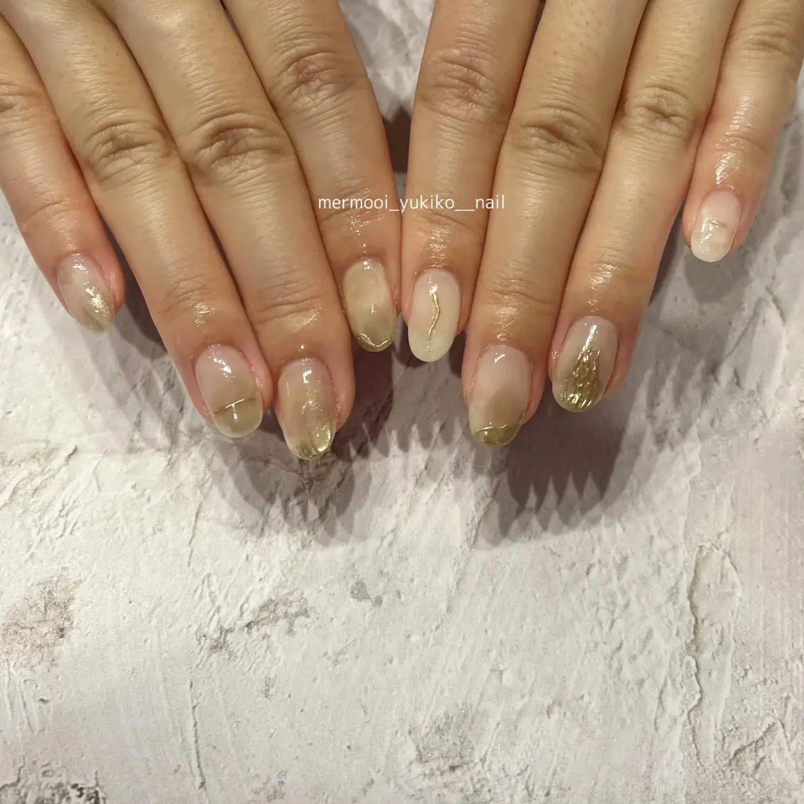 ネイル アートネイル フレンチネイル ミラーネイル ニュアンスネイル オフィスネイル mermooi nailのネイルデザイン