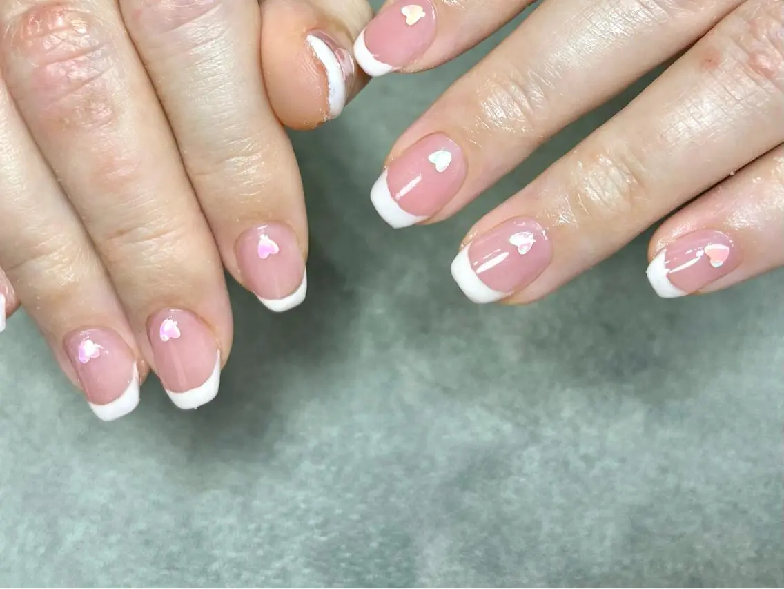 ネイル フレンチネイル ハート 韓国ネイル salon de oct.のネイルデザイン