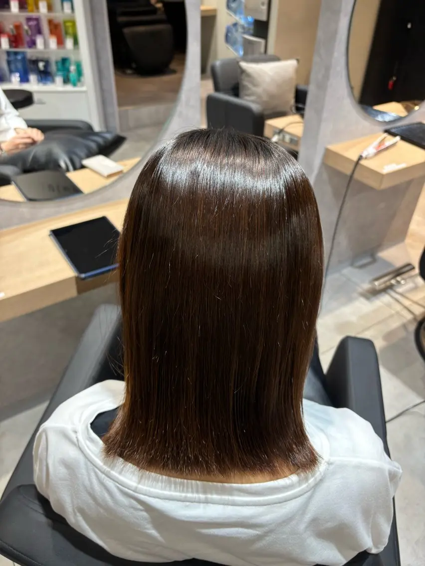 セミロング 縮毛矯正 透明感カラー/艶髪 🫧ayaneのヘアスタイル