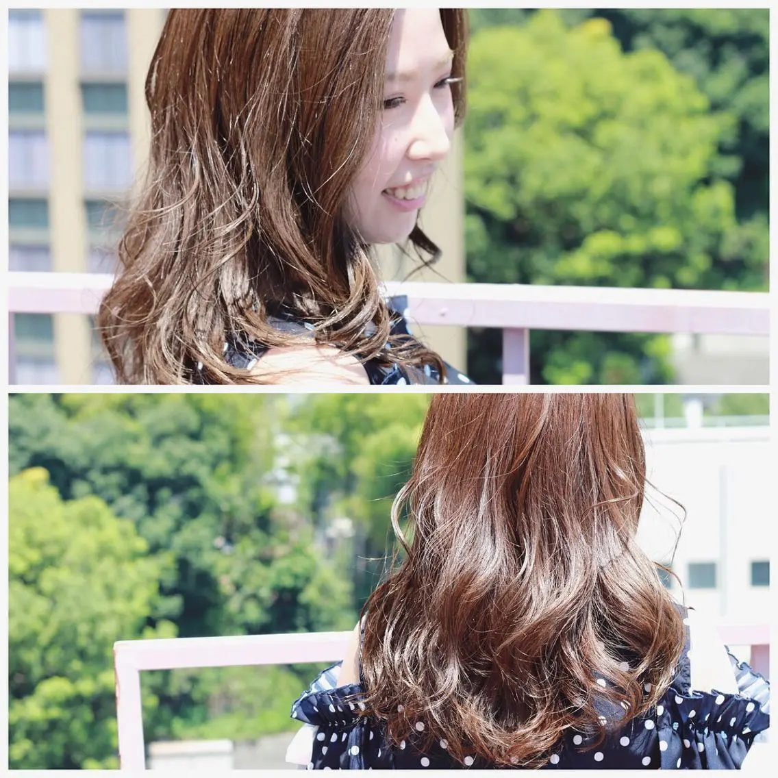 セミロング カラー ハイトーンカラー カット パーマ Viage （ビアージュ）のヘアスタイル