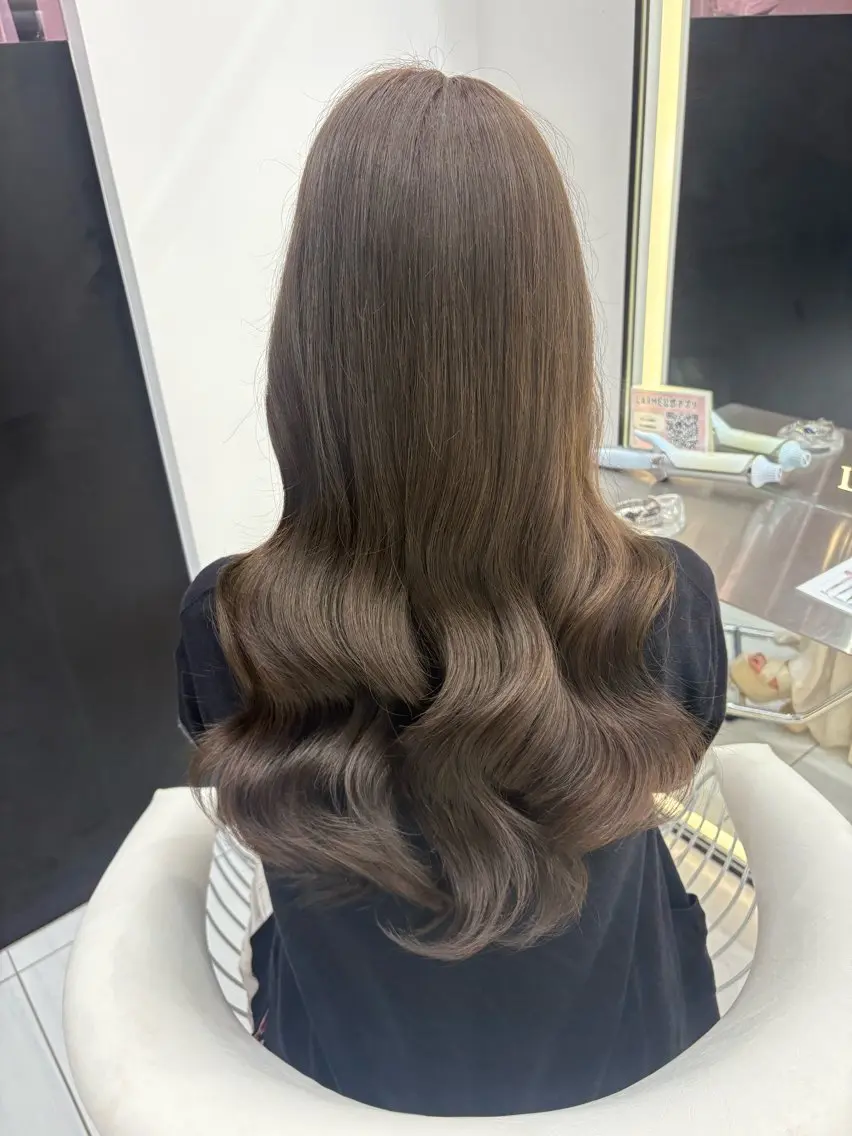 ロング カラー カット ヘアカラー トリートメント 新宿/韓国ヘア 中明度カラー/かやのヘアスタイル