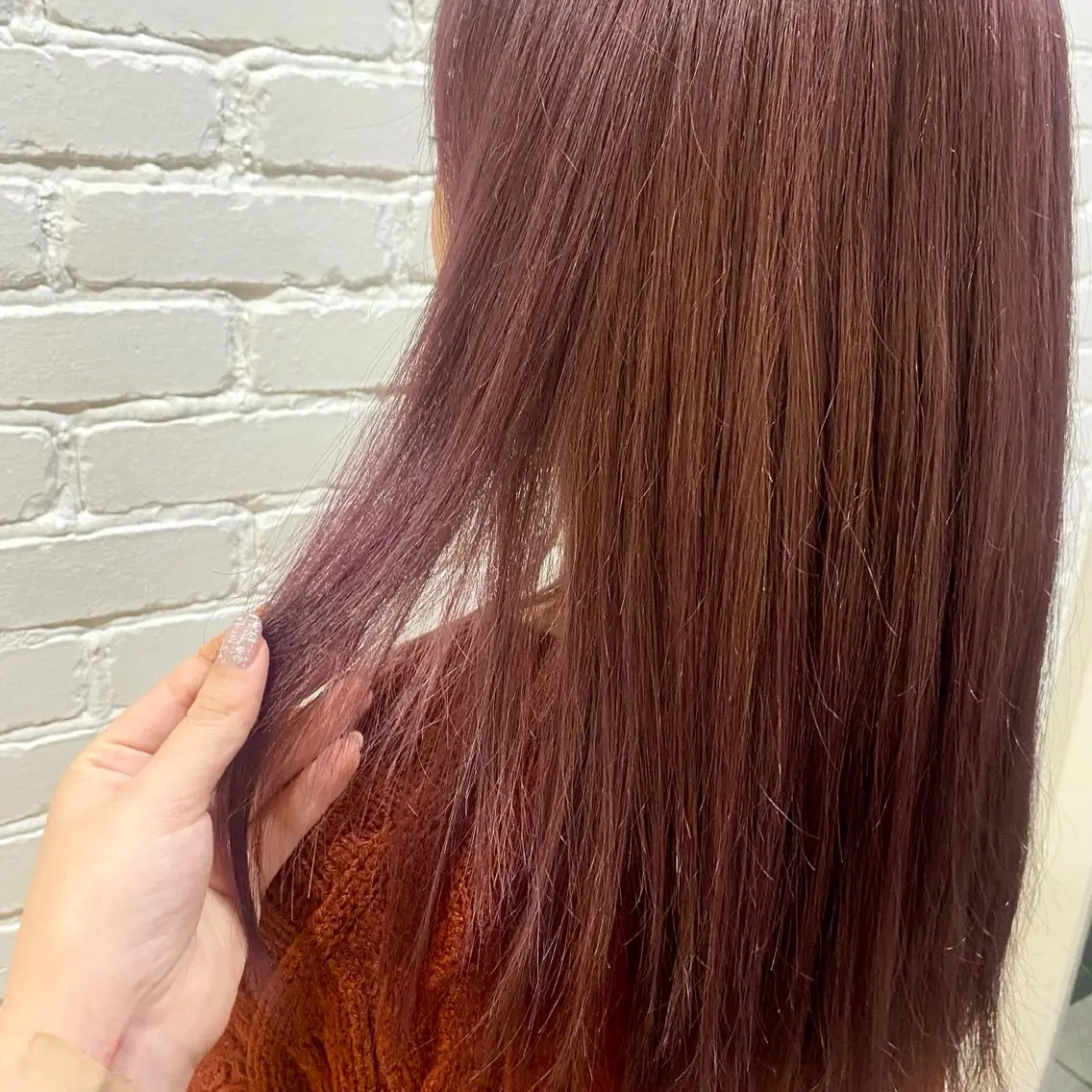 セミロング カラー ベージュカラー ピンクカラー ピンクベージュ 🩰韓国レイヤー🩷 艶カラー🌷小栁歩美のヘアスタイル