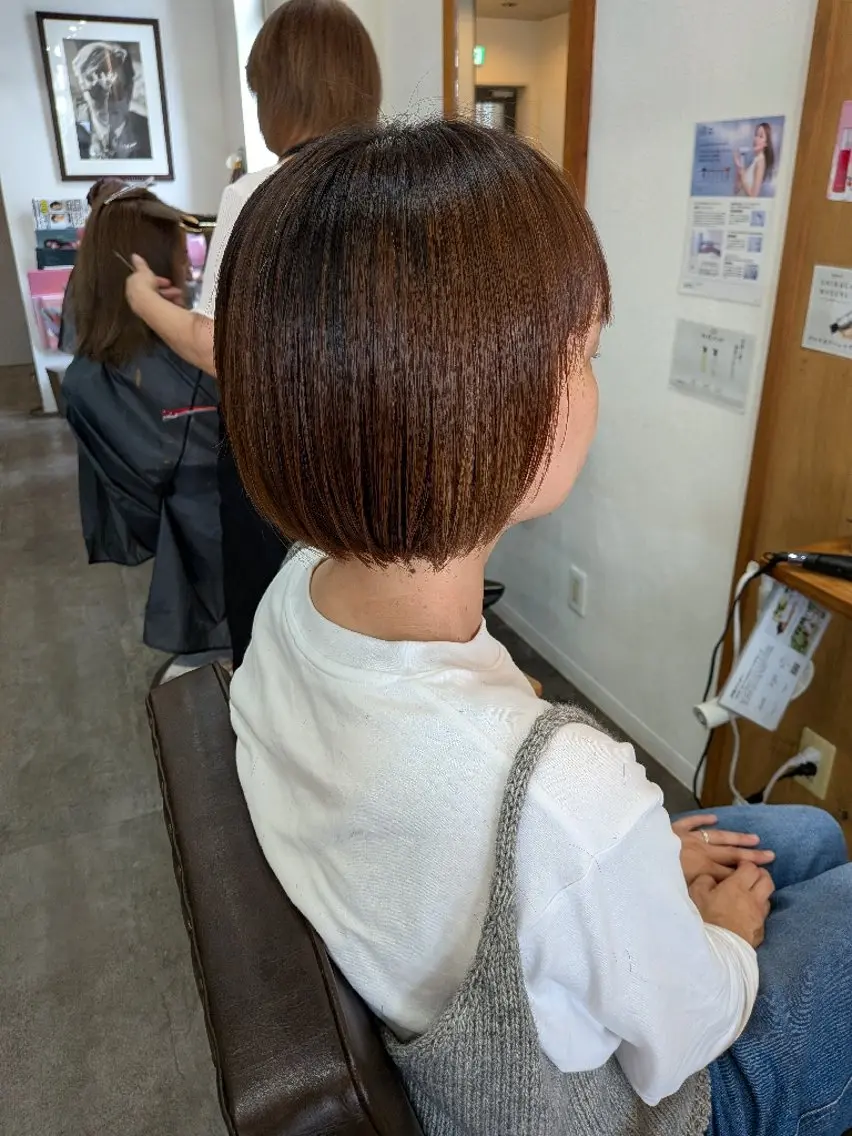 ショート ボブ カット トリートメント ママ美容師👶 髪質改善✨️木村倫子のヘアスタイル