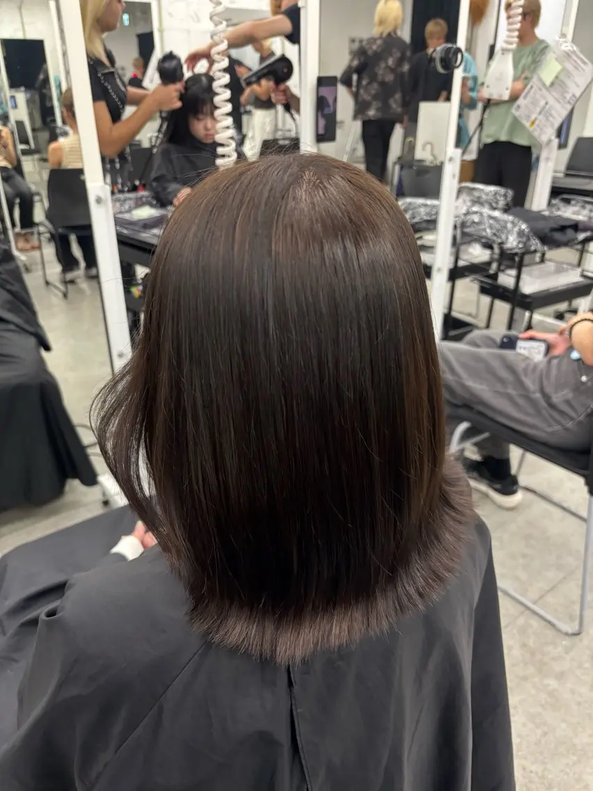 セミロング ヘアカラー トリートメント 縮毛矯正/ブリーチな しラベンダー/心優のヘアスタイル