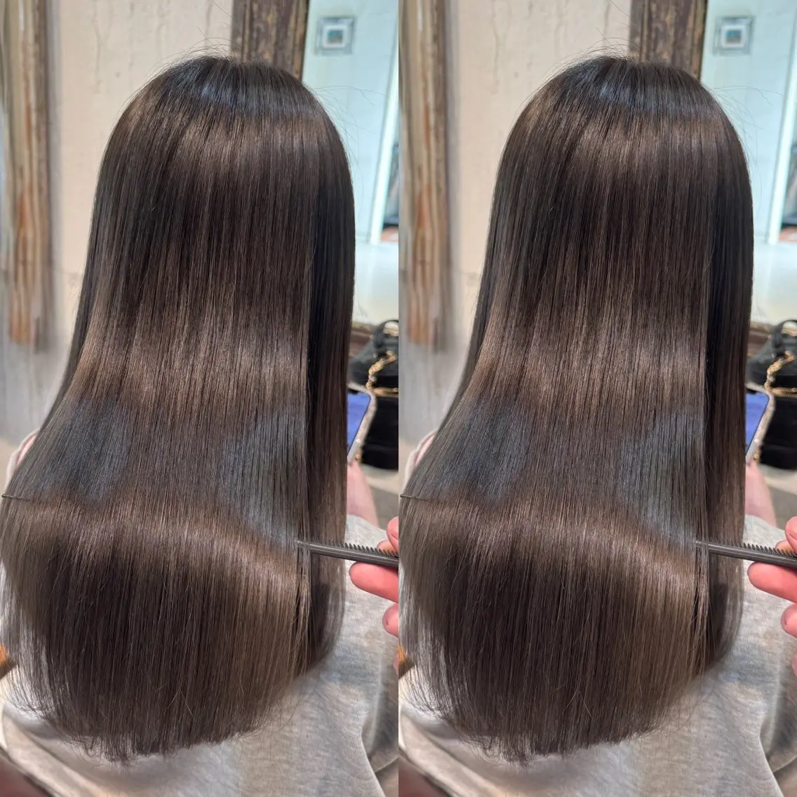 セミロング カラー ヘアカラー トリートメント 髪質改善/縮毛矯正/ レイヤーカット/ガブのヘアスタイル