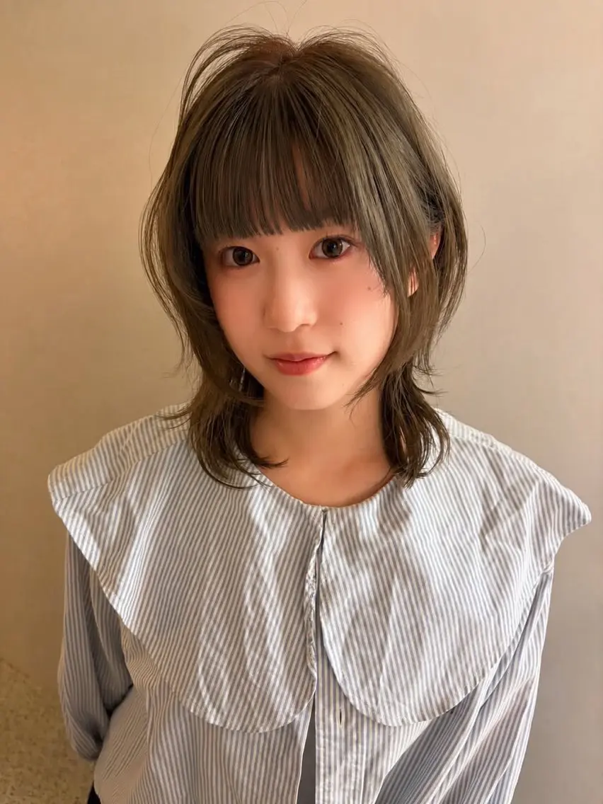 ミディアム ヘアカラー 菊地 心のヘアスタイル