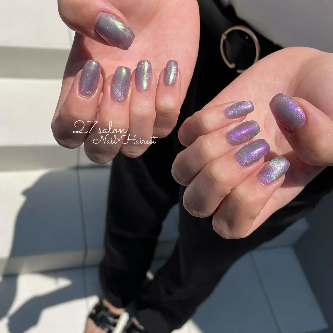 ネイル オーロラネイル マグネットネイル 27salon yuinaのネイルデザイン