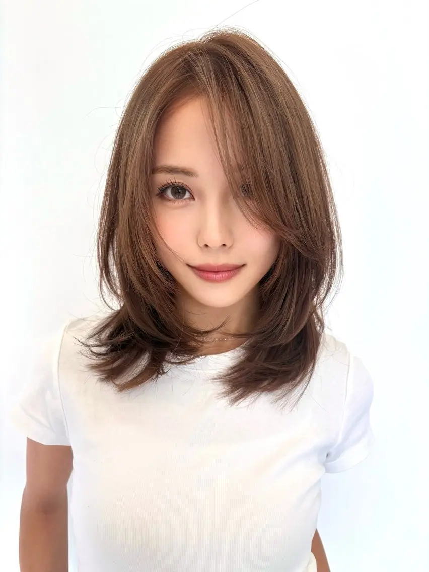 ミディアム カット ヘアカラー トリートメント 🫧美髪カラー🫧艶 カラー🫧北堀江坂本のヘアスタイル