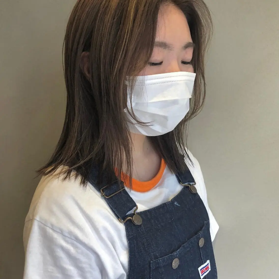 セミロング カラー ハイライトカラー ハイライト yajima Moemiのヘアスタイル