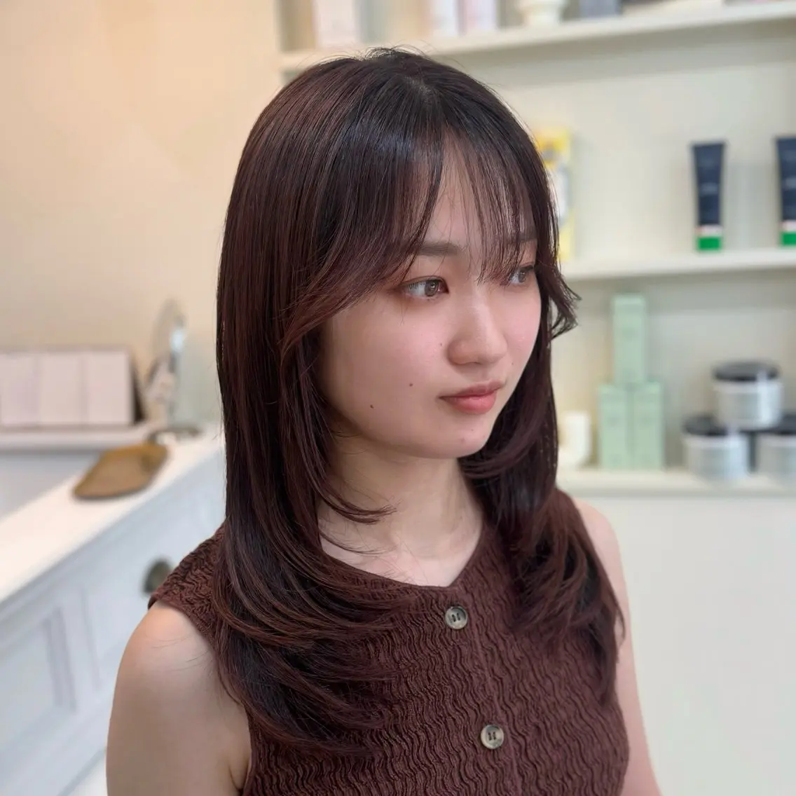 セミロング カラー カット ヘアカラー トリートメント 田島拓海 ボブカットのヘアスタイル
