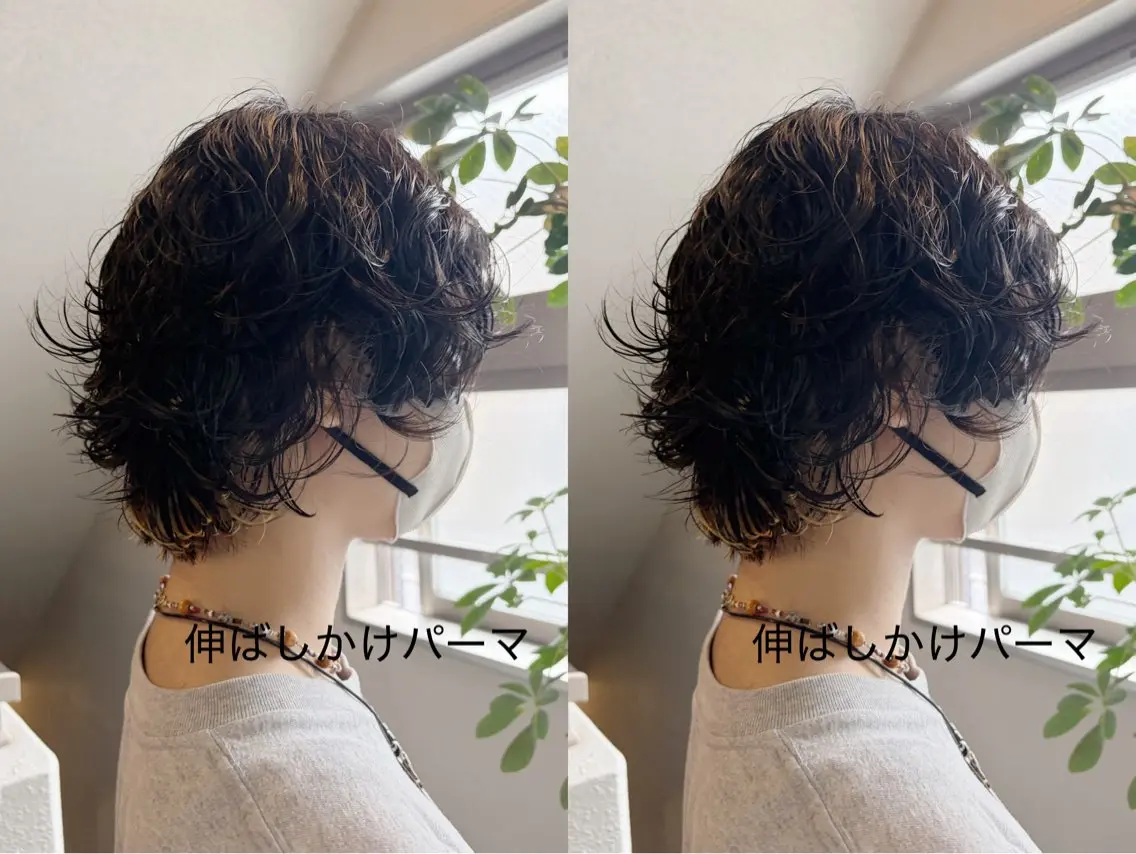 ミディアム カット パーマ トリートメント ヘッドスパ オリーブ/みづき /ボブパーマ🤍のヘアスタイル