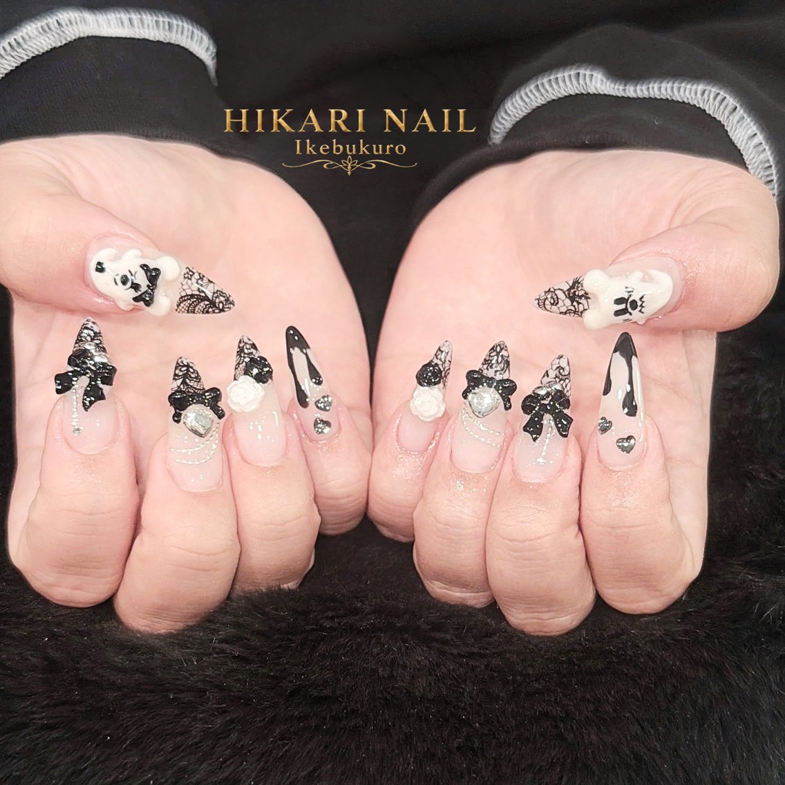 ネイル ハロウィン 持ち込み 冬ネイル クリスマス ハンドネイル HikariNail Ikebukuroのネイルデザイン