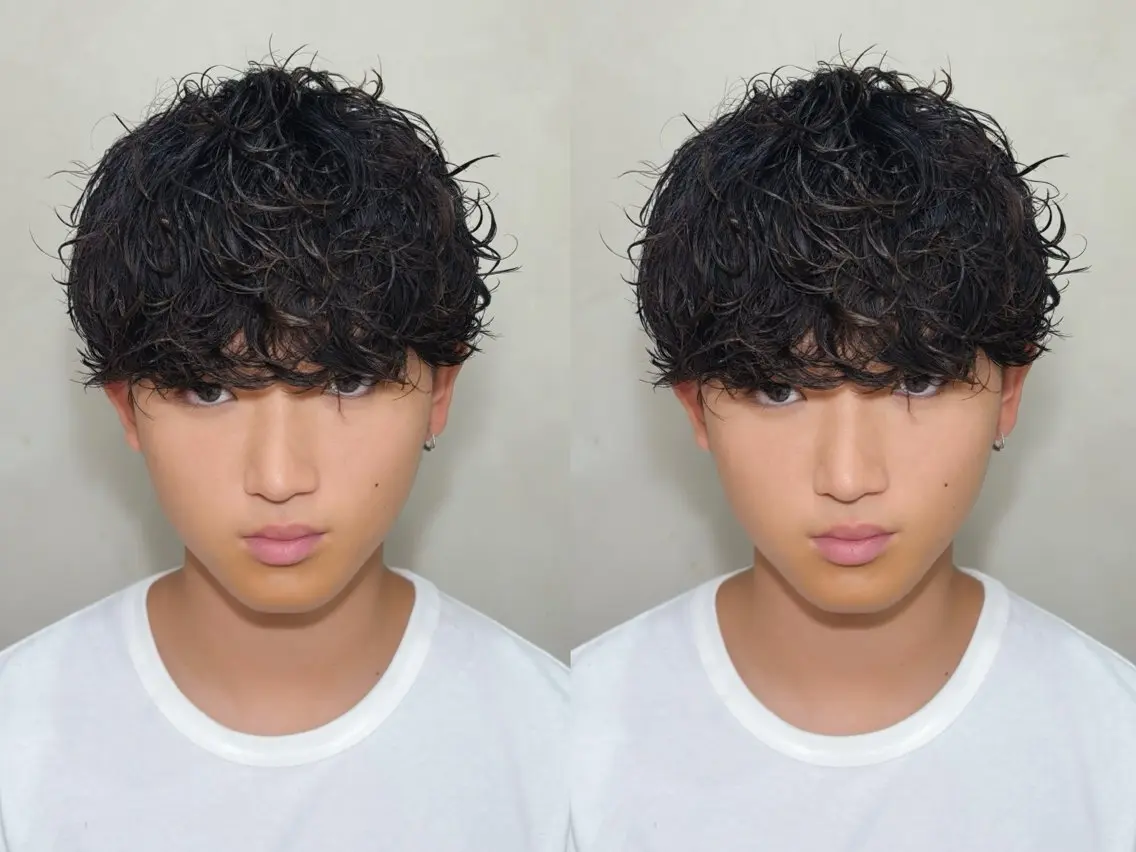ショート パーマ メンズ カット パーマ トリートメント パーマ職人DAIKI ツイスパ/波巻きのヘアスタイル