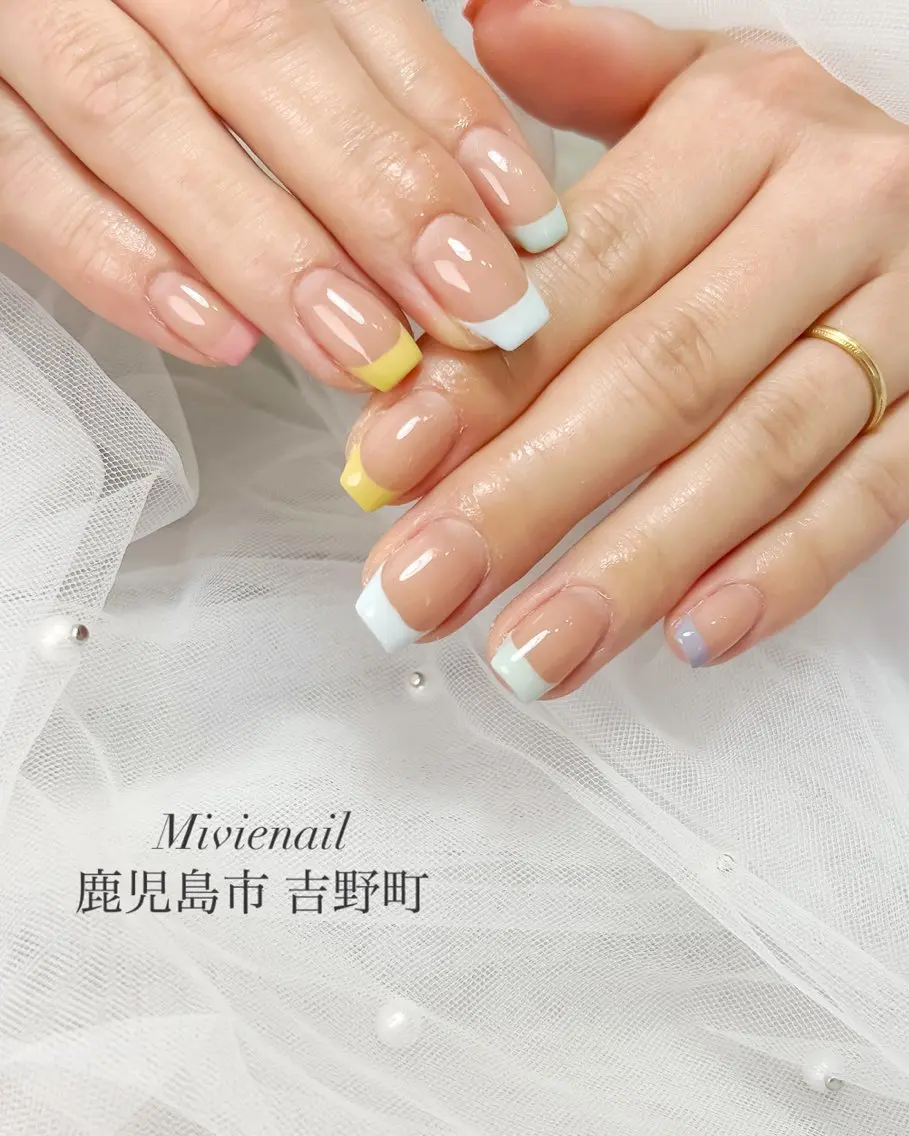 ネイル フレンチネイル 持ち込み ハンドネイル Mivienail. miiのネイルデザイン