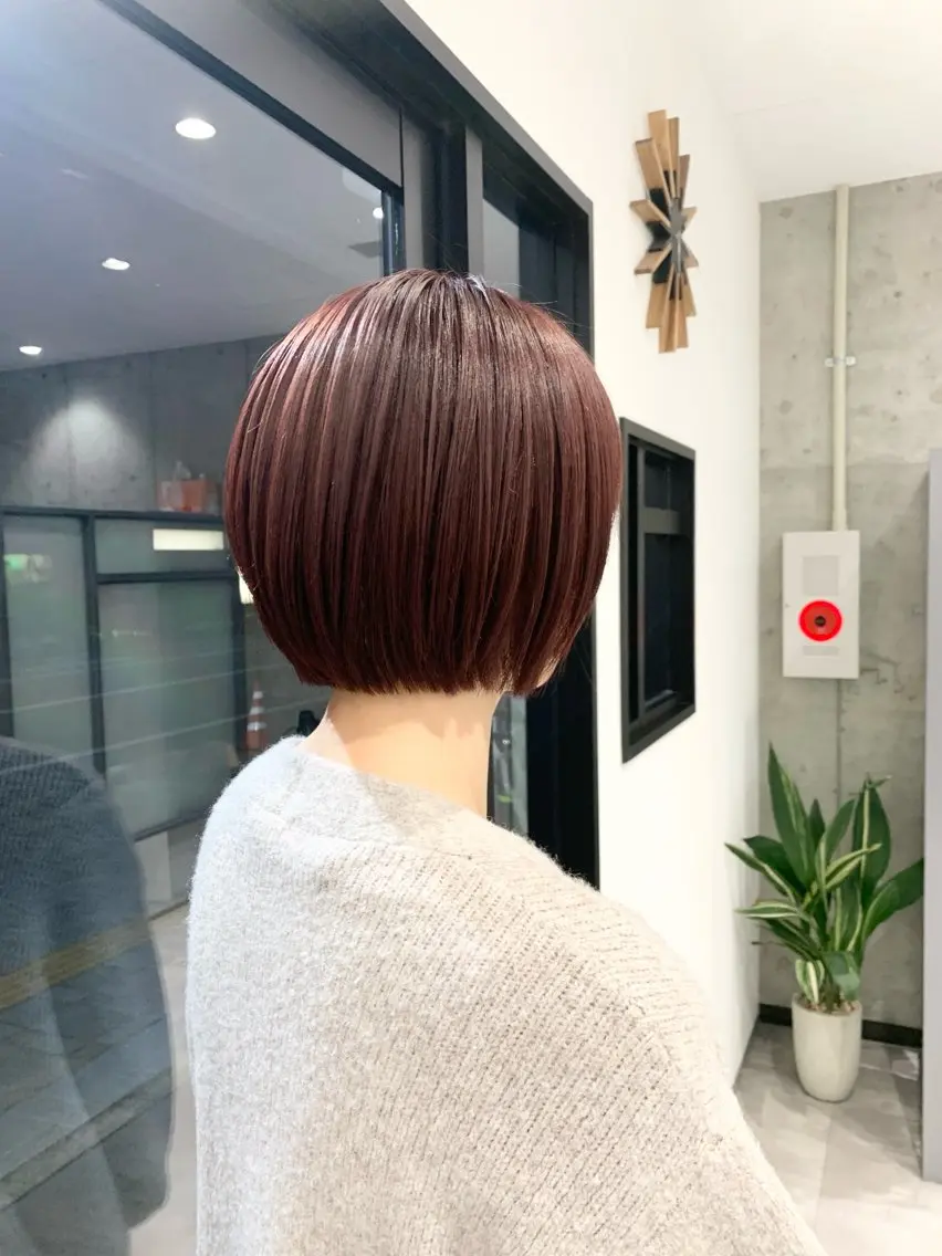 ショート カット ヘアカラー トリートメント ショートボブ/ママ 美容師/中川ゆみかのヘアスタイル