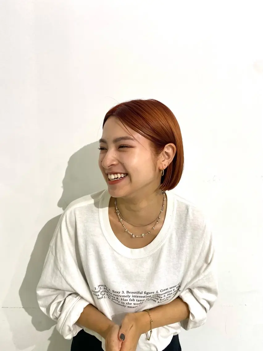 ショート ボブ カット ヘアカラー NAOKI TIDEHAIRのヘアスタイル