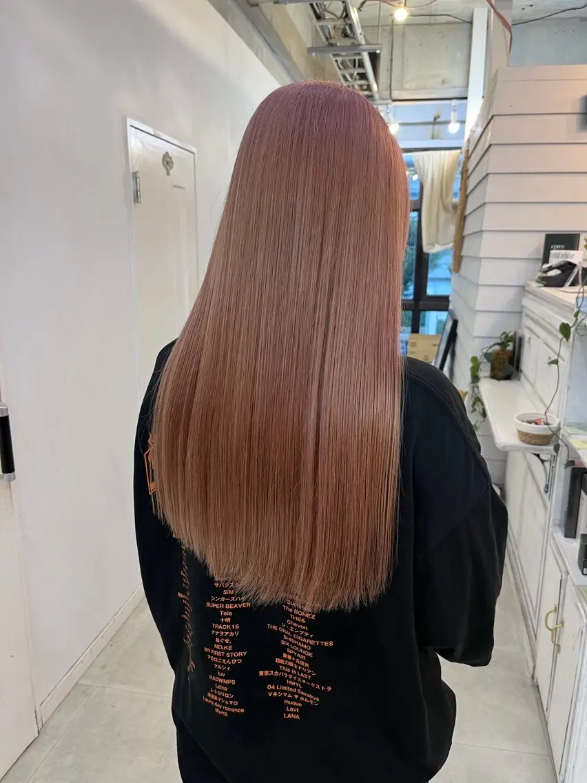 ロング カラー ハイトーンカラー ピンクカラー ヘアカラー トリートメント ダブルカラー メンズパーマ大成のヘアスタイル