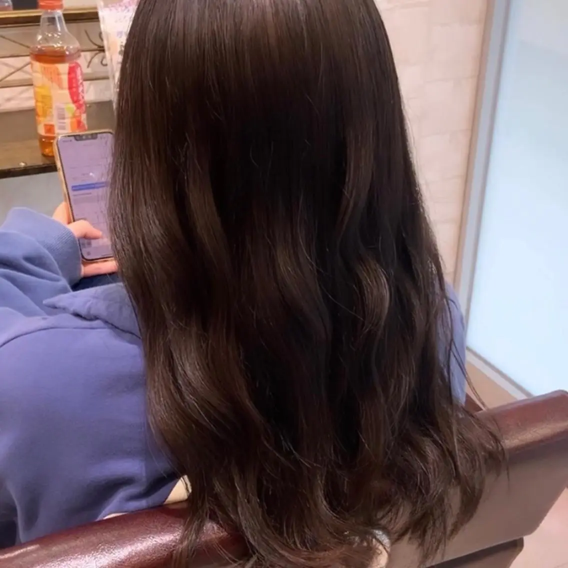 ロング アッシュ カット ヘアカラー トリートメント しょうだ あみのヘアスタイル