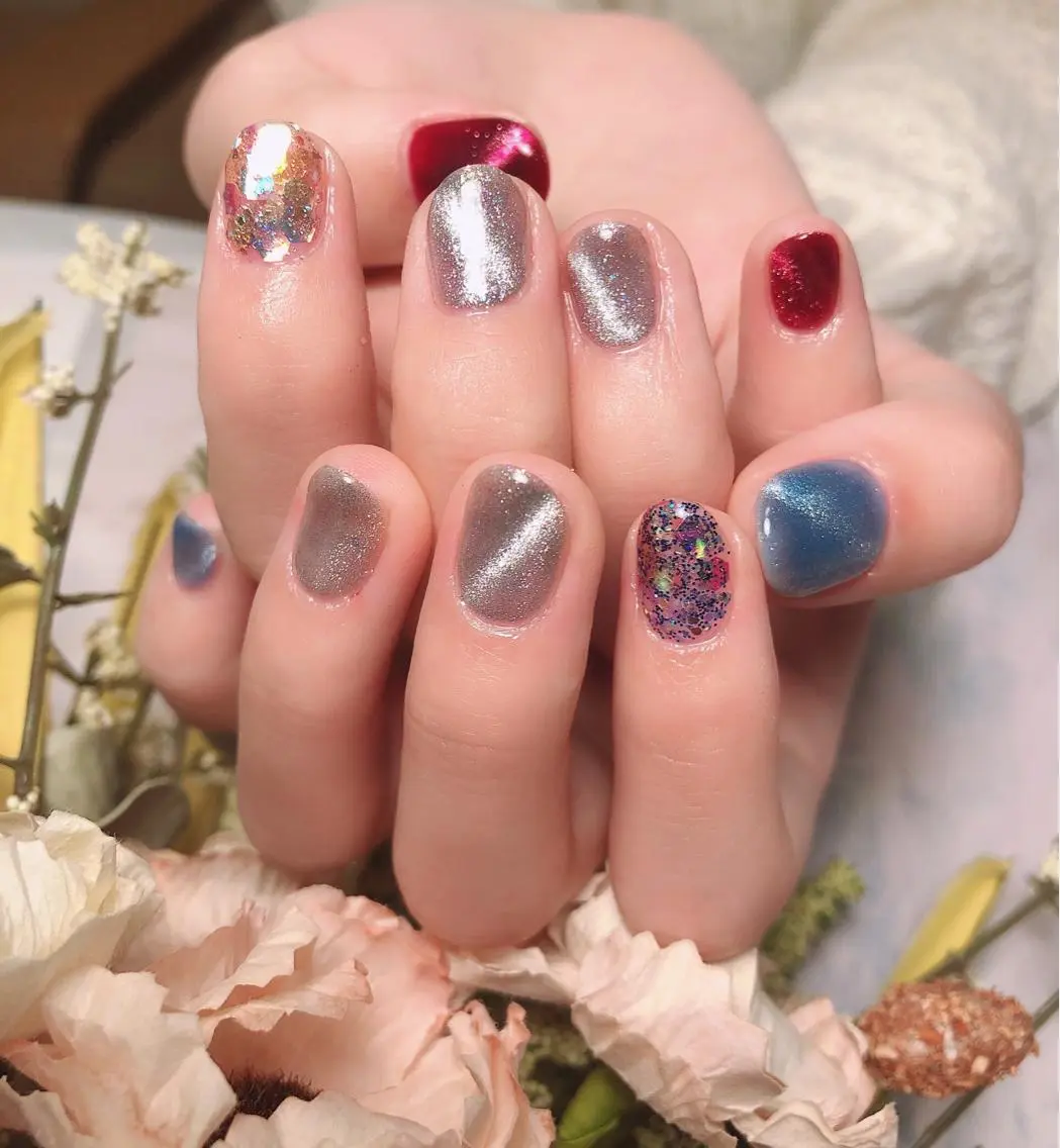 ネイル ジェルネイル マグネットネイル 🍭Kiara Nail🍭のネイルデザイン
