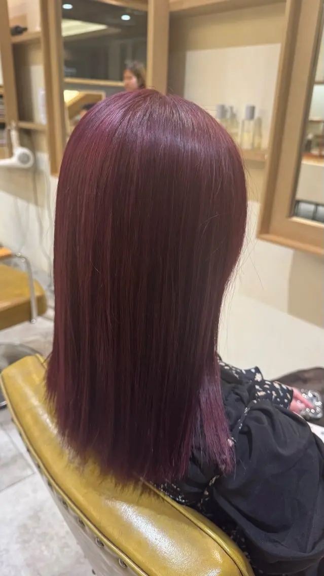 セミロング カラー ヘアカラー トリートメント 艶カラー👾ブリーチ なし暖色👾ユースケのヘアスタイル