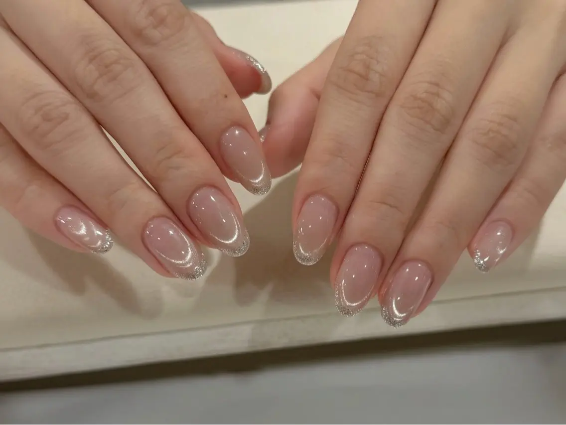 ネイル ブラウン フットネイル フレンチネイル グラデーション 氷ネイル・うるうるネイル ハンドネイル Mixx Nail_ Studioのネイルデザイン