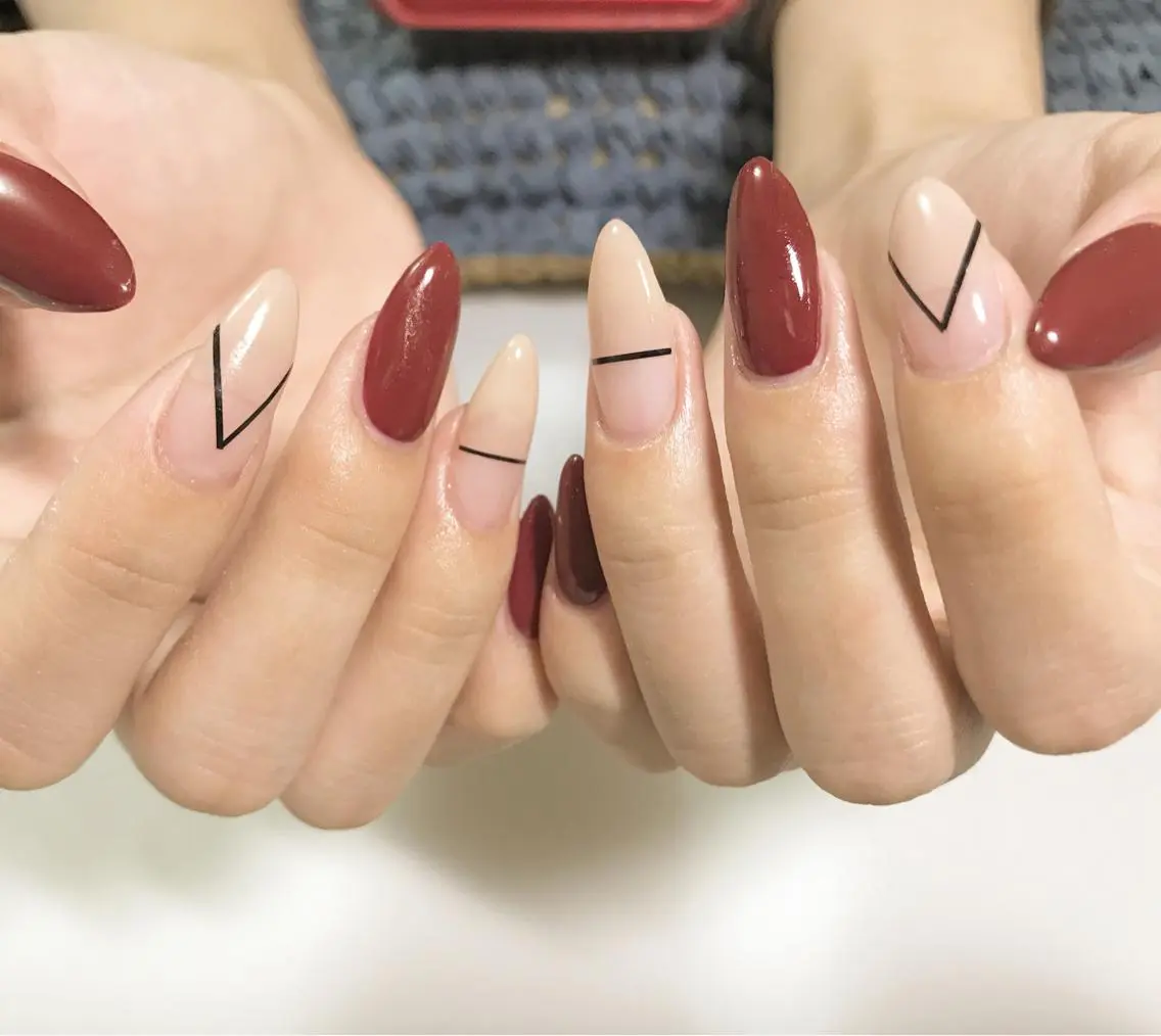 ネイル ボルドー フットネイル シンプルネイル 春ネイル 夏ネイル nail fufla ♡yamane♡のネイルデザイン