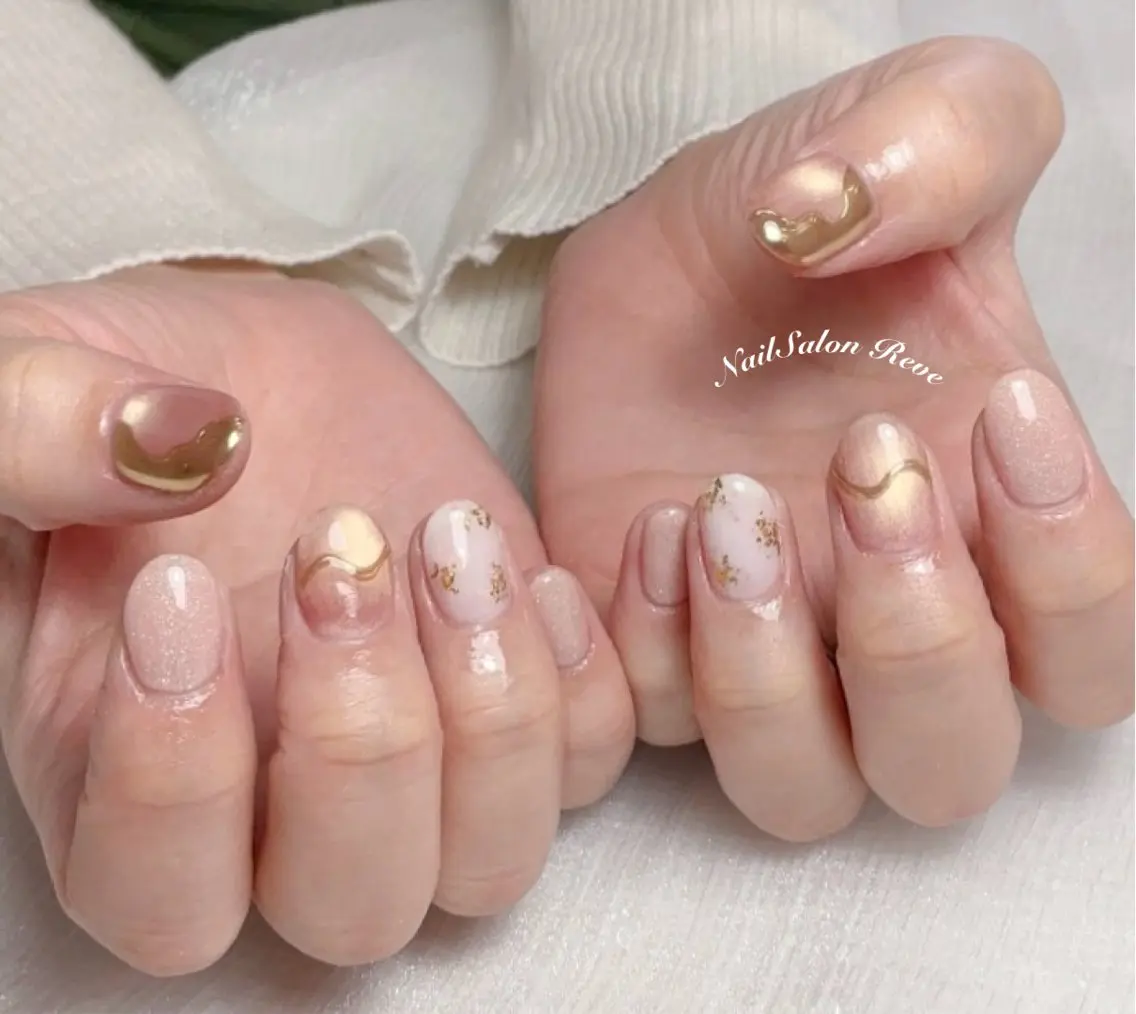 ネイル アートネイル ミラーネイル ハンドネイル NailSalon Reveのネイルデザイン