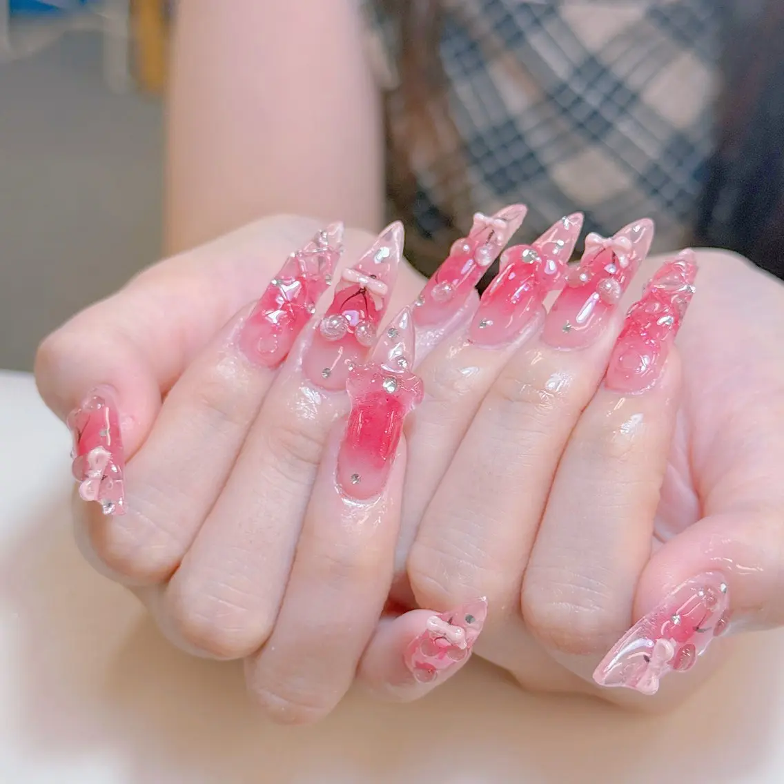 【大人気✨】チークネイル+ネイルチップ長さ出し10本+デザインやり放題💅持ち込みOK!の写真