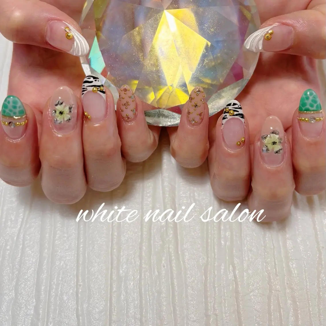 ネイル フットネイル ラメ(グリッター) 持ち込み ハンドネイル white nail salonのネイルデザイン