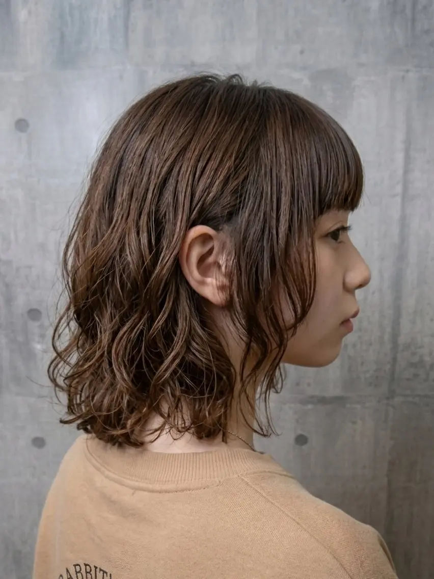 ミディアム パーマ ミディアムパーマ 姫カット カット パーマ トリートメント terra✂️川嶋 大輔のヘアスタイル