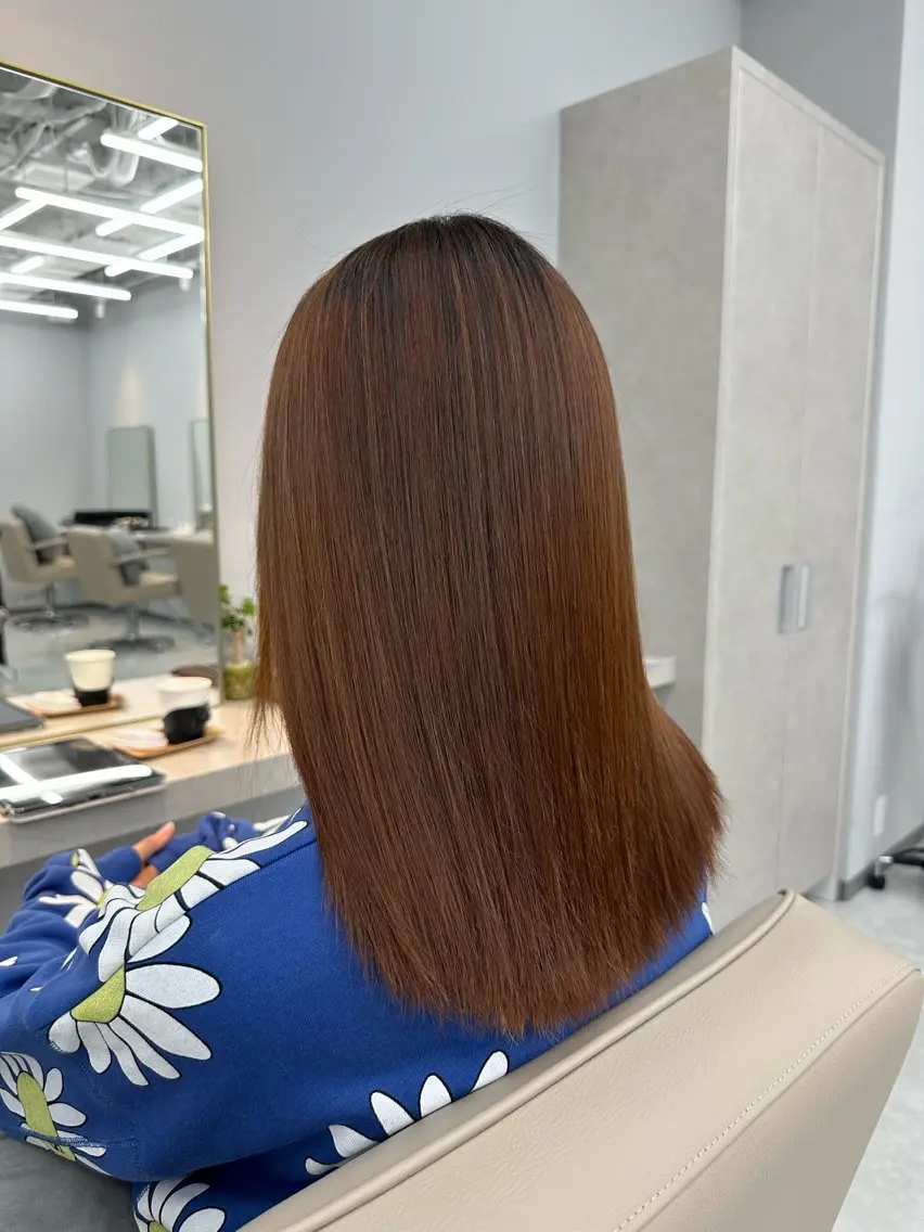 ロング 縮毛矯正 佐々木 玲のヘアスタイル