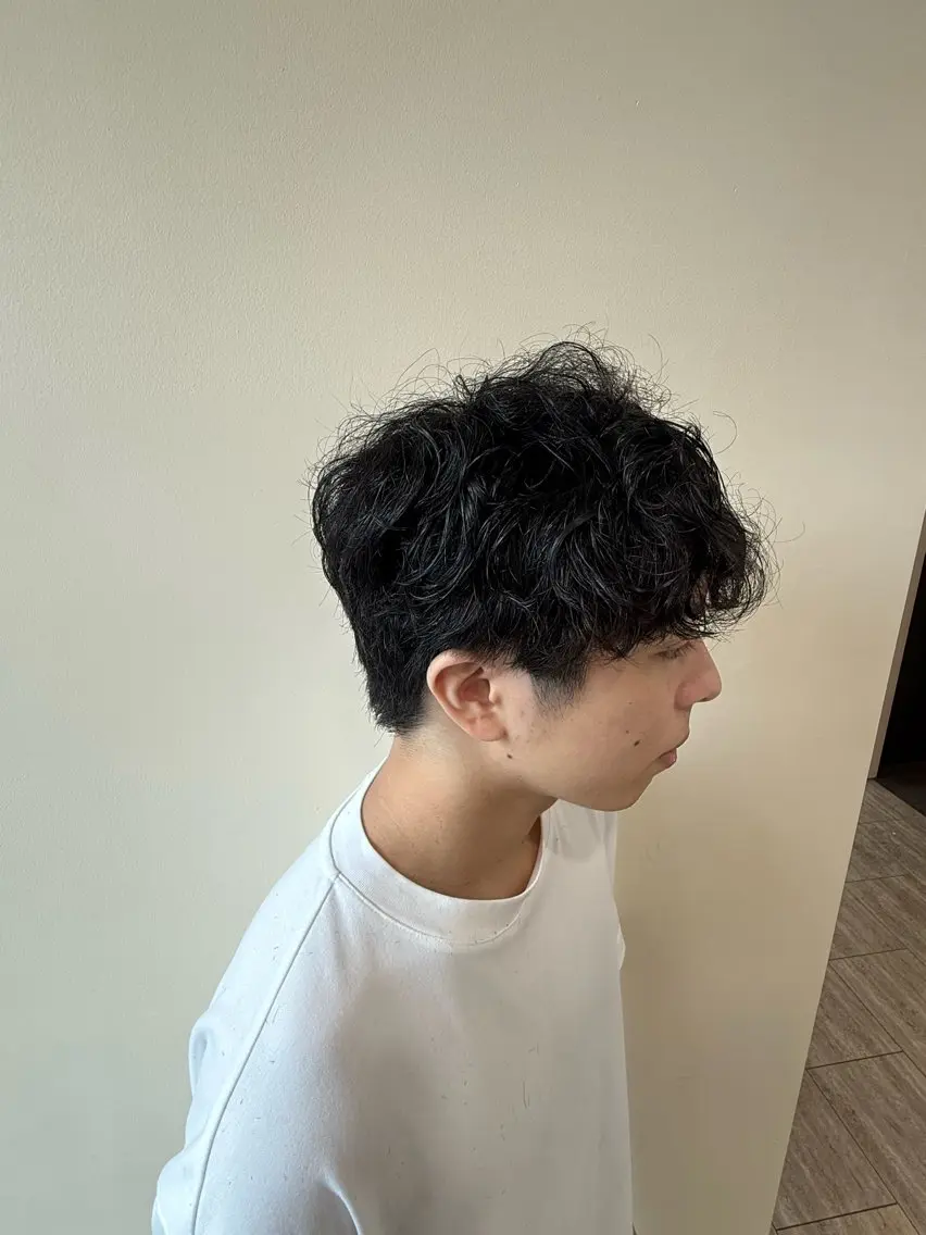 メンズ メンズパーマ 鮫島 唯那のヘアスタイル