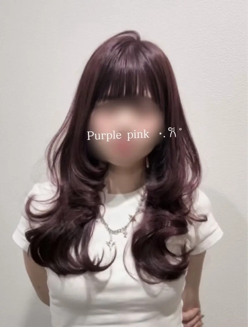 ロング カラー 透明感カラー ラベンダーカラー ラベンダーピンク ピンクカラー Sky Momoのヘアスタイル