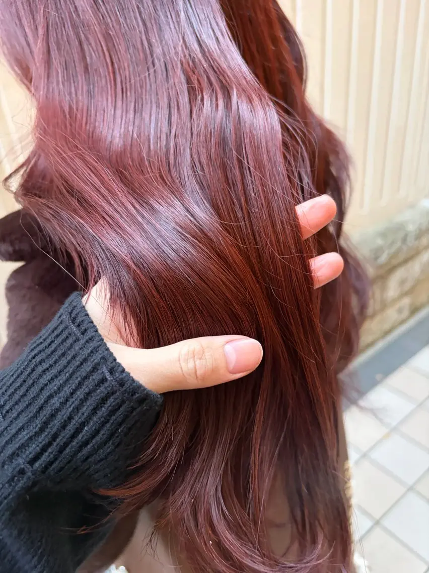 セミロング レッドブラウン カット ヘアカラー 【髪質改善】 TAIGA🐯のヘアスタイル