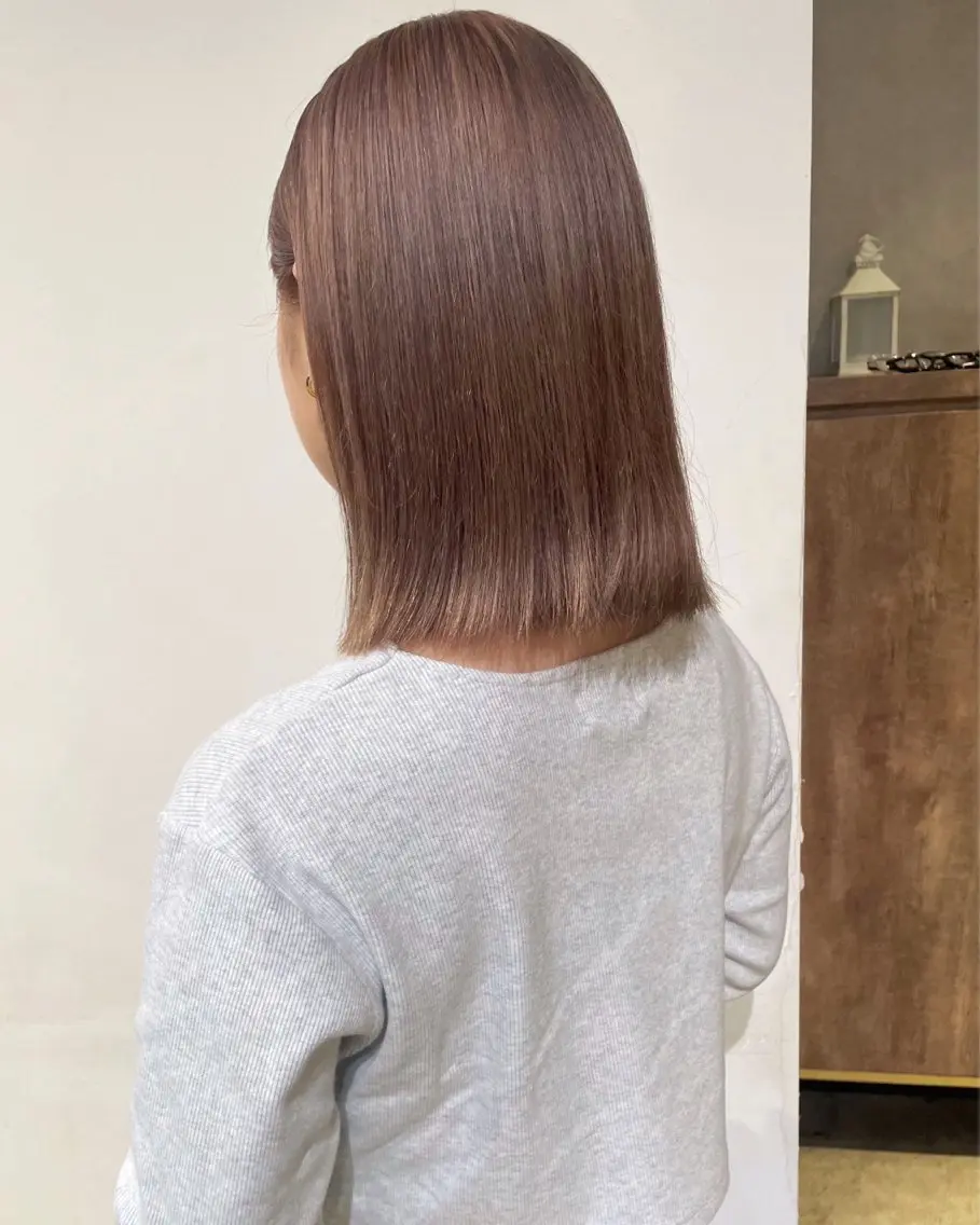 ショート カラー ベージュカラー ピンクカラー トリートメント 無料カットモデル募集 / 涼 乃のヘアスタイル