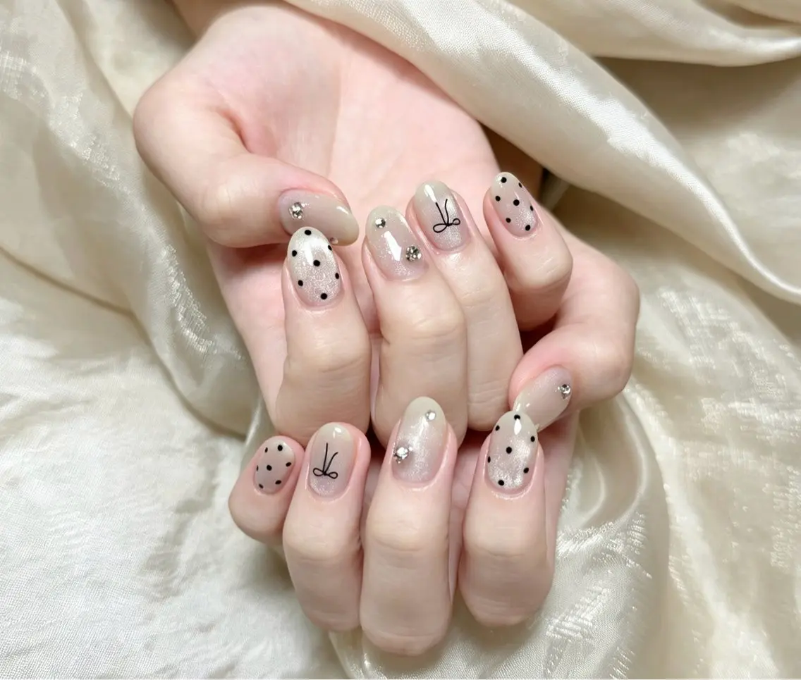 ネイル チークネイル 長さ出し フレンチネイル ジェルネイル 韓国ネイル ハンドネイル Lucky Nail Salon❶のネイルデザイン
