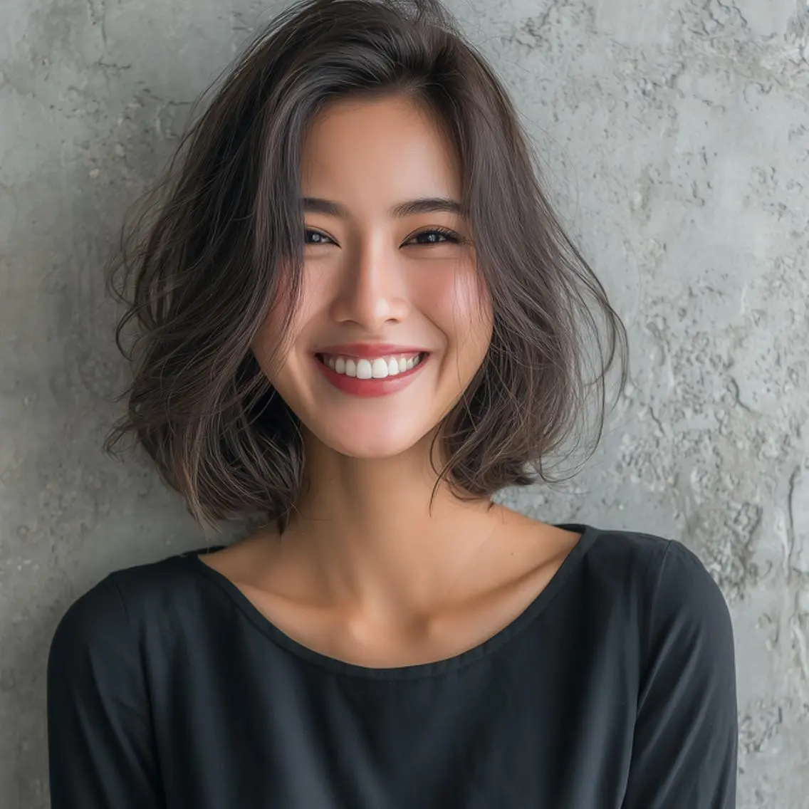 ミディアム ✨透明感カラー✨ ☘️くすみカラー☘️のヘアスタイル